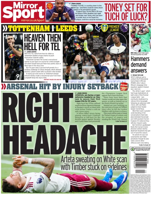 The Daily Mirror back page