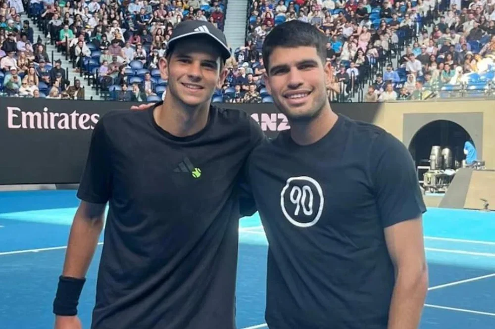 Rafa Jódar, junto a Carlos Alcaraz